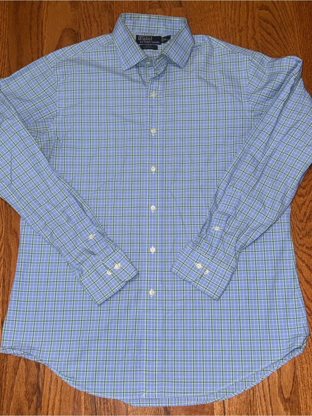Polo by Ralph Lauren Blue and Green Plaid Button-Down Shirt